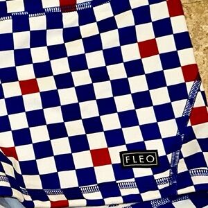 Fleo Blue and Red Checkered Shorts